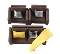 1/12 Scale Wooden Couch Single Sofa Model Miniature Furniture For Realistic Dollhouses Displays Miniature Living Room Furniture