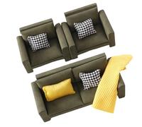 1/12 Scale Wooden Couch Single Sofa Model Miniature Furniture For Realistic Dollhouses Displays Vintage Miniature Couch Set