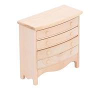 1:12 Scale Wooden Dollhouse Drawer Cabinet, Miniature Bedside Table with Realistic Details, Handmade Birch Wood Mini Cabinet for Dollhouse Furniture, Decorative Accessory for Room