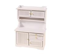 1/12 Wooden Sideboard Cabinet Function Drawer Door Miniature Furniture Dollhouse Kitchen Scene Setting Use Dollhouse Decoration