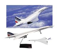 1/125 Scale Concorde French Model Airplane Aircraft plane Realistic Simulation Resin Material Rolling Wheels Display Stand Premium Perfect for Gifting and Collecting Adults(With light)