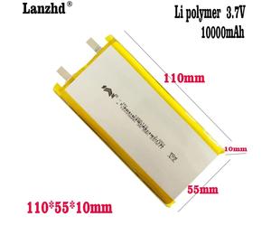 1-12pcs 3.7V Li-polymer 10000mAh Lipo Li-Po Lithium Batteria 1055110 Battery Replacement Batteries For Tablet DVD 110*55*10mm 4 PCS 1055110
