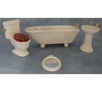 1/12th Scale Bathroom Set Ceramic for Dolls House