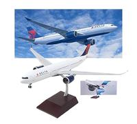 1:130 Large Scale Delta Airlines A330 Die-Cast Model Alloy Aircraft Airplane Kits Removable Rotating Engines with Stand Display Collectible for Aviation Enthusiast Giftr Home Office Decor