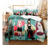 (1, 135*200 two-piece set) Spy Play House Series Three-piece Set 3D Digital Printed Bed Sheets, Quilt Covers, and Pillowcases