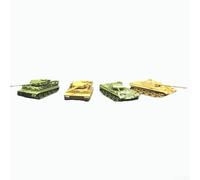 1:144 German Heavy Tank Model Building Kit 4pcs Set Includes Interlocking Parts and Sliding Mechanism with Steel Ball and Wheel (As Pictures)