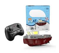 1/144 Scale 2.4G Remote Control Yacht with LED Lights, Waterproof Design for Pools & Lakes, Luxury Collectible RC Electric Yacht for Adults, Hobbyists, Teens, Collectors (RTR Version/Brown)