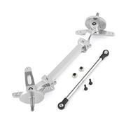 1:14th Scale Metal No Power Steering Axle for Tamiya RC Truck Tipper SCANIA 770S 56368 VOLVO ACTROS BENZ MAN LESU Model Car DIY(Silver With Tie rod)
