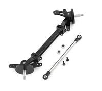 1:14th Scale Metal No Power Steering Axle for Tamiya RC Truck Tipper SCANIA 770S 56368 VOLVO ACTROS BENZ MAN LESU Model Car DIY(Black With Tie rod)