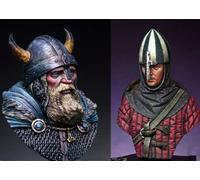 1/16 Ancient military commander bust resin figure model (2 people) unassembled and unpainted miniature soldier bust model kit // Kj8k-1