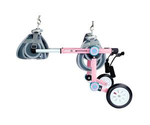 1-16 Lbs Dog Wheel-Chair for Mini Small Dogs Hind Legs, 2 Wheel Pets Cart Fordable Adjustable, Doggie Hip Support Assist Tools, with Accessories (Color : Pink, Size : Size XXXS)