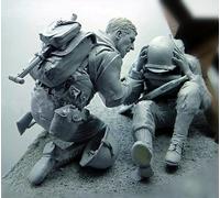 1/16 Normandy Login Battle U.S. Soldiers Resin Model Kit Unpainted Unassembled Resin Model Parts (2 Men) // lo7F-1