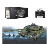 1/16 RC Military Tank RC Tank That Shoots RTR Infrared BB Shooting Barrel Recoil 360 Degree Electric Model Battery Hobby Grade Model GermanLeopard2A6-Deluxe