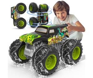 1:16 Remote Control Monster Truck, Remote Control Car for Children with Lights, 360° Rotations, Walking Upright/Upside Down, Remote Control Cars for Children 4, 6, 8+ Years Old