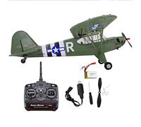 1/16 Scale RC Plane, WWII PIPER J-3 CUB RC Airplane with Gyro Stabilization, 2.4GHz 4CH RC Military Plane Ready to Fly, EPP Fixed-Wing RC Aircraft Outdoor for Adults-2024 Xmas Gifts (RTF