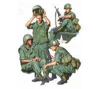 1/16 Scale Resin Figure Model Kit Armored Personnel Carrier Crew & Infantrymen 4 Figures (No Car) Unassembled Unpainted