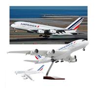 1:160 Scale A380 France Airlines Prototype Die-Cast Alloy Model with Lights Retractable Landing Gear Realistic Collectible Aircraft Display for Aviation Enthusiasts(No light)