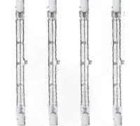 1 160W Halogen Bulb with R7s Base, 230V Warm White, 3100 Lumens, Linear Design, 1000 Hours Lifespan, Pack of 4
