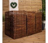 Samuel Alexander 1.16m x 1.83m Triple Garden Patio Willow Wheelie Bin Screen Hideaway