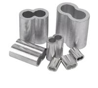 1~16mm Fixed Buckle Double Hole Cable Crimp Ring 8-Shape Aluminum Sleeve Clamps Steel Wire Rope Fixed Accessories(8 Type,1.0mm (50Pcs))