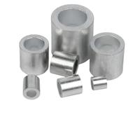 1~16mm Fixed Buckle Double Hole Cable Crimp Ring 8-Shape Aluminum Sleeve Clamps Steel Wire Rope Fixed Accessories(Circular,2.0mm (50Pcs))