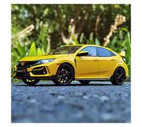 1 18 Diecast For Honda Civic TYPE R FK8 2020 Full Open Alloy Simulation Racing Car Model Metal Ornaments(Yellow)