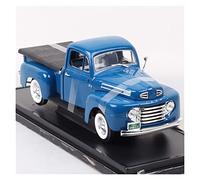 1 18 Diecast Toy Vehicle For Ford F-1 1948 Pick Up Truck Cargo Simulation Alloy Car Model Collectible Simulation Vehicle Playset(Blue)