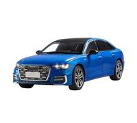 1:18 For Audi A6 Alloy Car Diecast Metal Model With Sound And Light And Pull Back Trendy Display Ornament Large Hobby Vehicles Playgame Kit(Blue)