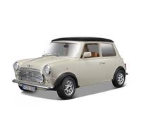 1 18 For BMW MINI Cooper 1969 Alloy Car Model Vintage Mini Emulation Collection Decorated Desk Toy Beige Models Motor Vehicles Toys