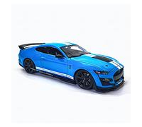 1 18 For Ford Shelby Blue Gt500 Classic Car Model Simulation Alloy Cast Pull Back Toy Car With Light For Gift(Blue-B)
