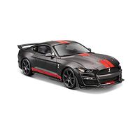 1 18 For Ford Shelby Blue Gt500 Classic Car Model Simulation Alloy Cast Pull Back Toy Car With Light For Gift(Black)