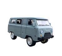 1 18 For UAZ Travelers Alloy Traffic Bus Scale Die Cast Metal Model Car Simulation Sound Light Toys Gift Simulation Vehicle Playset(Blue)