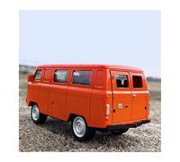 1 18 For UAZ Travelers Alloy Traffic Bus Scale Die Cast Metal Model Car Simulation Sound Light Toys Gift Simulation Vehicle Playset(Yellow)