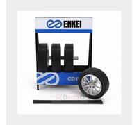 1:18 IXO Cavalletto Supporto 4X Pneumatici Enkei Metal Rack + 4X Tyres 18SET013W