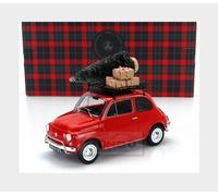 FIAT 500L rouge avec sapin de noël sur la galerie 1/18 Christmas