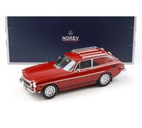 Norev Model Car Volvo 1800 ES 1:18 Scale 1972 US Version Red with Lower Side Stripes