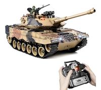 1:18 RC Tank, 2.4GHz German Leopard II, Remote Control Tank, Military Model Toy, RC Tank That Fires BB Projectiles, Tactical Army Toy with Smoke, Lights, Sound and Recoil, RC Gift for Adults and Kids