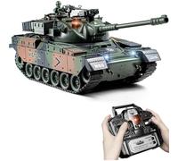 1:18 RC Tank M60 Earthy Yellow, 2.4Ghz Remote Control Tank That Shoots BBs, Remote Control Battle Model, Army Model with Recoil, Smoke, Engine Sound & Lights, Military Battle Toy for Adults and Kids