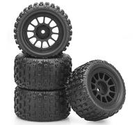 1/18 RC Wheels and Tires, daitoku 4PCS Pre-Glued 12mm Hex RC Buggy Tires for Typhon Grom Arrma Granite 1/18 1/14 RC Car