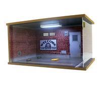 1/18 Scale Model Car Display Case - 1:18 Garage Display Case with Clear Acrylic Cover and LED Lighting for Die-Cast Cars, 1 Parking Route 66-Right