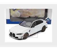 Solido BMW M3 (G80) Sport Sedan with Double Snail Black Accents Bronze Rims, Aerodynamic Details, Diecast Alpine White Uni 1:18