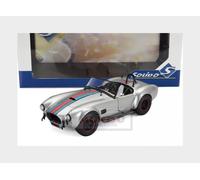 Solido Shelby Cobra 427 MKII - Historical Roadster, Muscle Design, Sports Stripes, Sidepipes, Diecast Model Car, Silver, 1:18