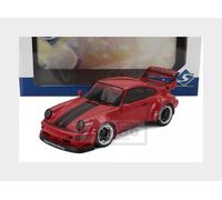 Solido RWB Bodykit 2024 - Large Building Tuning - Aggressive Lines, Shards and Rear Spoiler, Diecast Miniature Car, Red with Stripes, 1:18