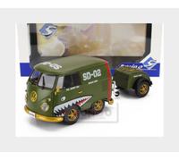 1:18 SOLIDO Volkswagen T1 Van Kool Combi With Trailer 1950 Green SL1810901 Model