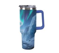 1.18l （40OZ） Stainless Steel Thermos with Handle and Straw Lid The Tapered Design Fits in Your Car's Cup Holder Glacier Canyon Patterned Thermos A Must-Have for Camping and Fitness