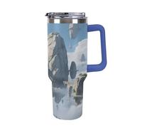 1.18l (40OZ) Stainless Steel Thermos with Handle and Straw Lid The Tapered Design Fits in Your Car's Cup Holder Sky Maze Patterned Thermos A Must-Have for Camping and Fitness