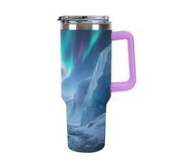 1.18l （40OZ） Stainless Steel Thermos with Handle and Straw Lid The Tapered Design Fits in Your Car's Cup Holder Glacier Canyon Patterned Thermos A Must-Have for Camping and Fitness