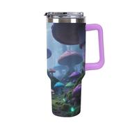 1.18l (40OZ) Stainless Steel Thermos with Handle and Straw Lid The Tapered Design Fits in Your Car's Cup Holder Mysterious Forest Patterned Thermos A Must-Have for Camping and Fitness
