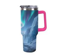 1.18l （40OZ） Stainless Steel Thermos with Handle and Straw Lid The Tapered Design Fits in Your Car's Cup Holder Glacier Canyon Patterned Thermos A Must-Have for Camping and Fitness