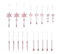 1. 18pcs Shatterproof Acrylic Snowflake Ornaments Crystal Hanging Decorations For Christmas Tree Home Festival Decor Christmas Tree Hanging Crystal